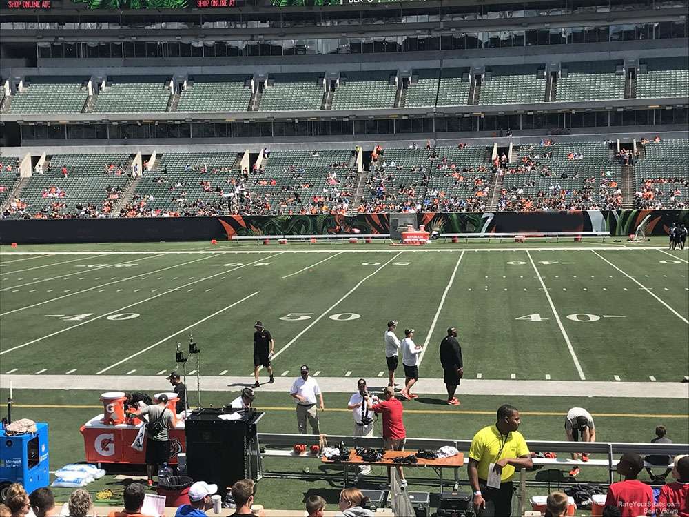 The view from Section 109 at Paycor Stadium.