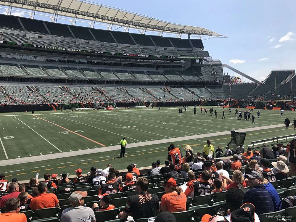 The view from Section 114 at Paycor Stadium.