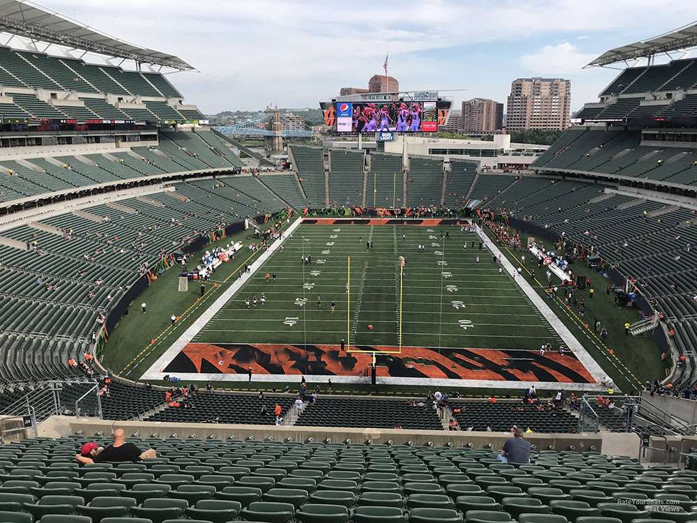 The view from Section 226 at Paycor Stadium.