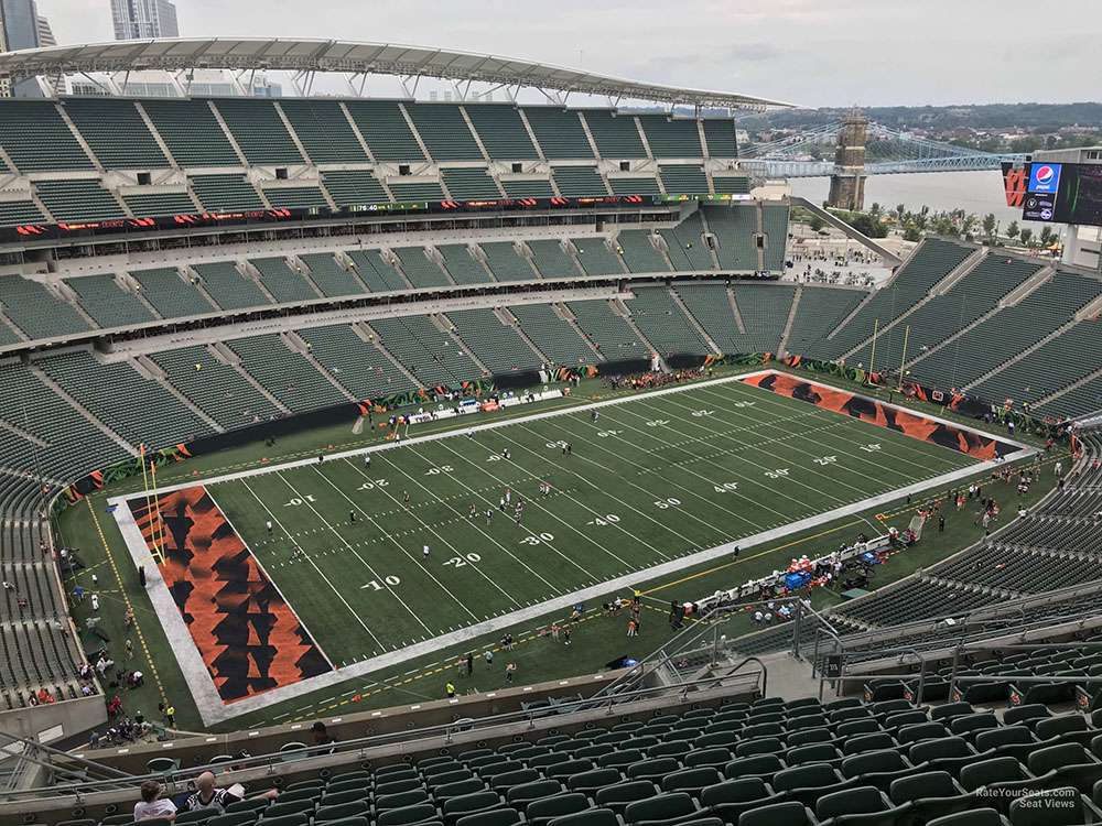 The view from Section 315 at Paycor Stadium.