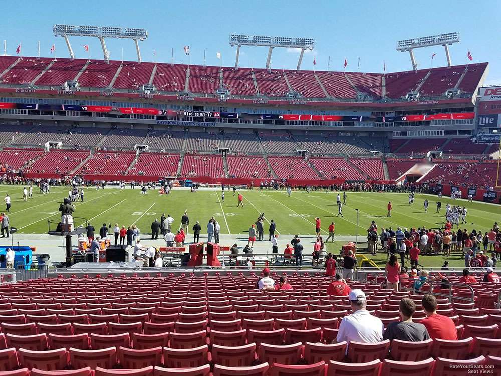 The view from section 111 at Raymond James Stadium.