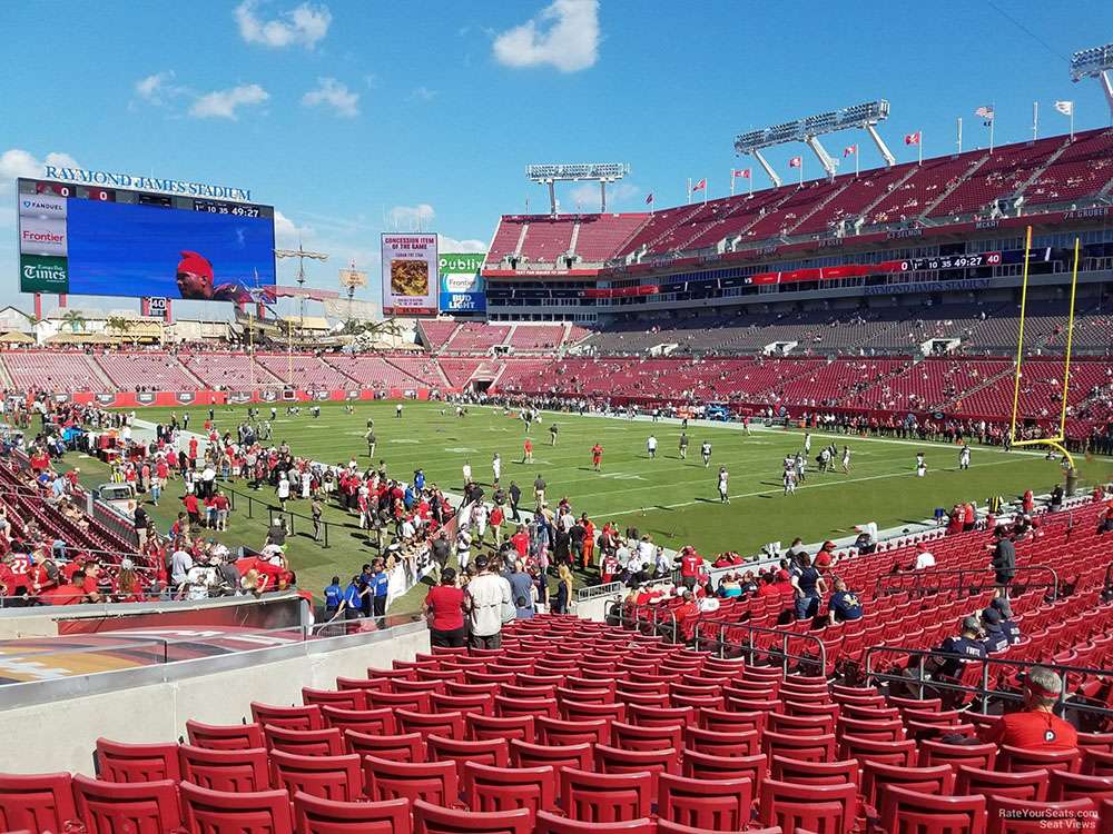 The view from section 119 at Raymond James Stadium.