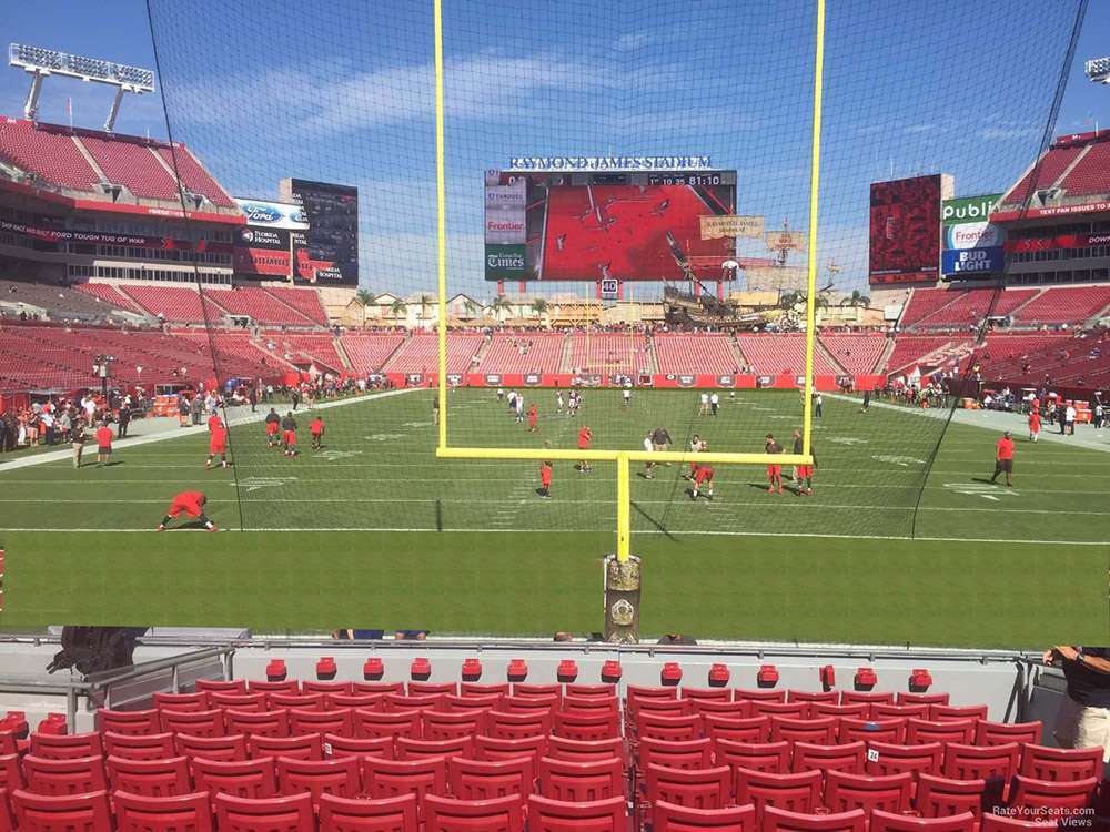 The view from section 123 at Raymond James Stadium.