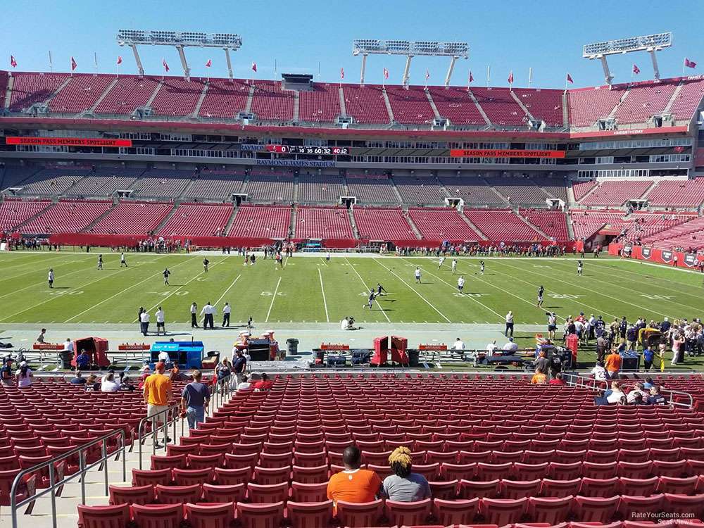 The view from section 136 at Raymond James Stadium.