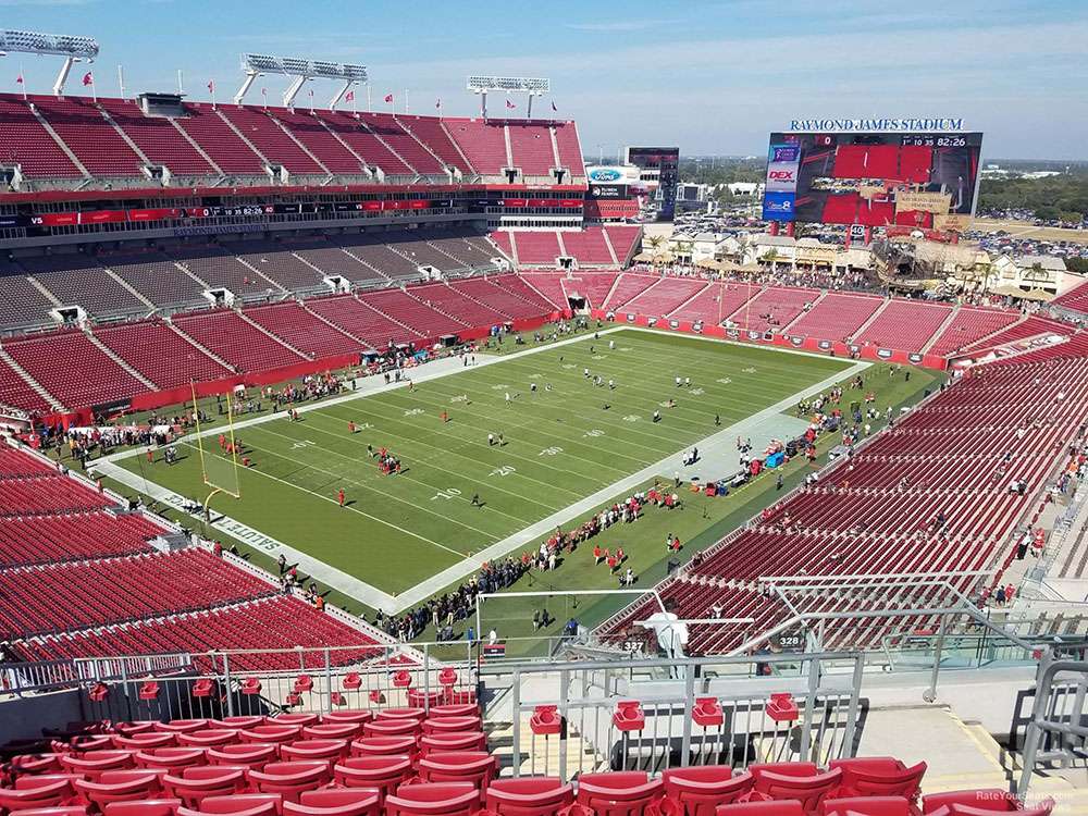 The view from section 327 at Raymond James Stadium.