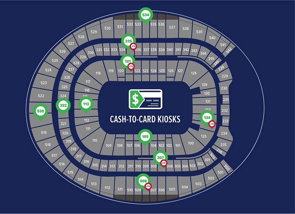 Map of Reverse ATMs at Empower Field at Mile High Stadium