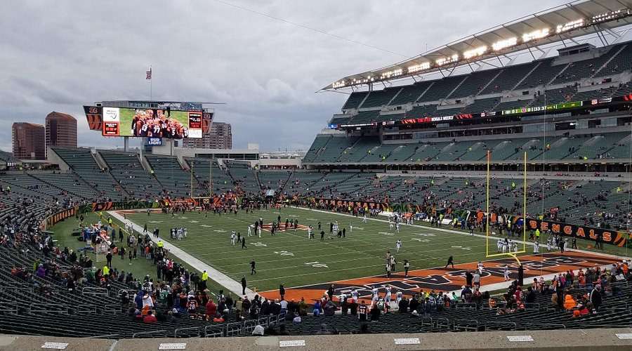 A view of the field at Paycor Stadium