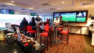 Inside a Legends Suite at Raymond James Stadium.