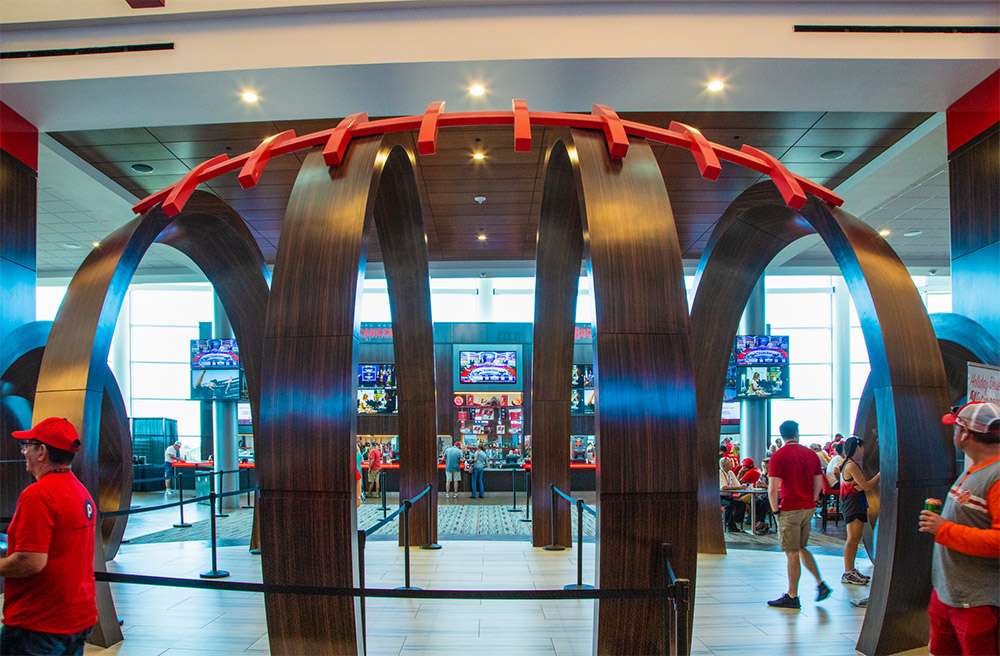 The Hyundai West Club concourse at Raymond James Stadium.