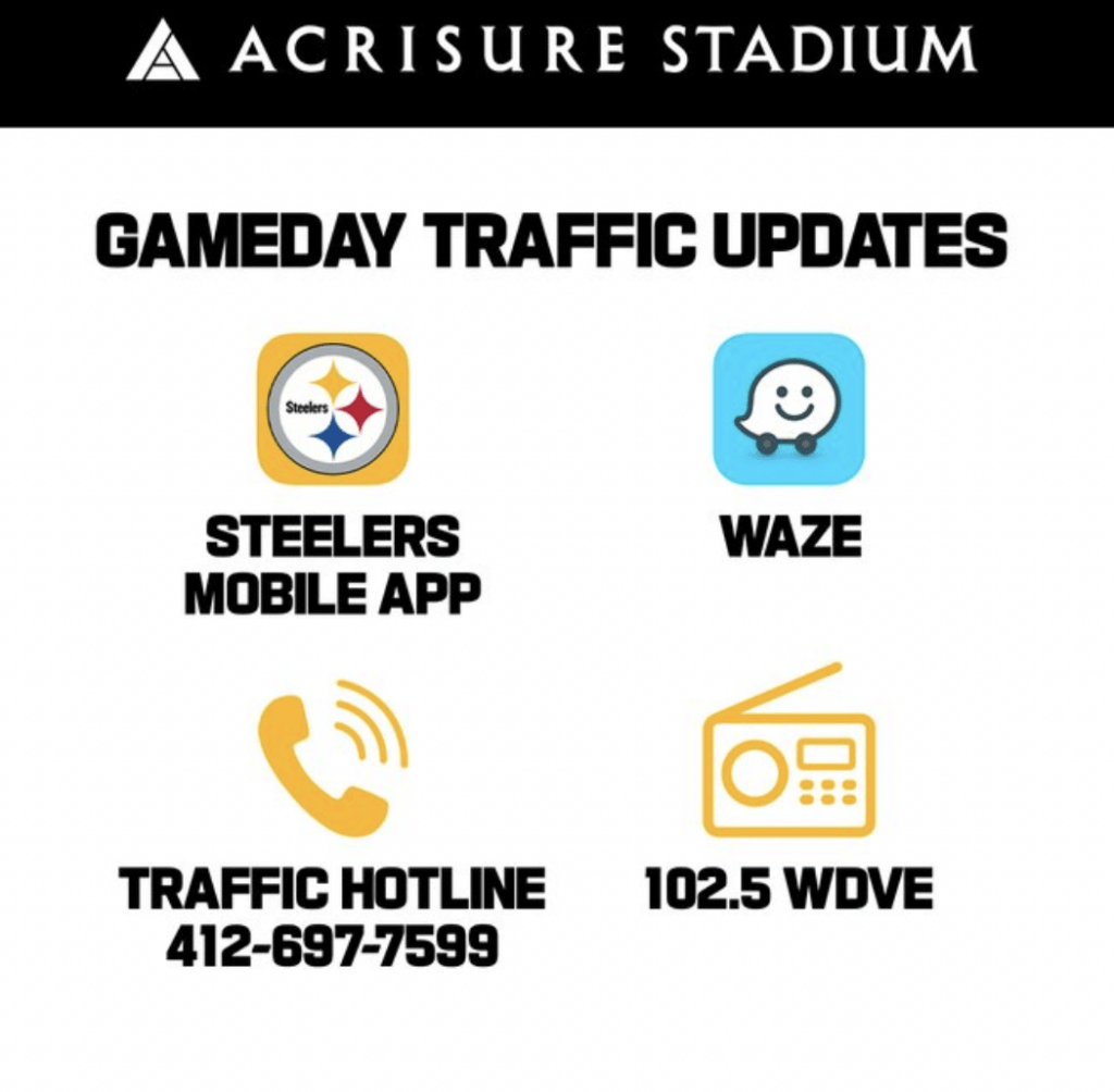 traffic updates for acrisure stadium