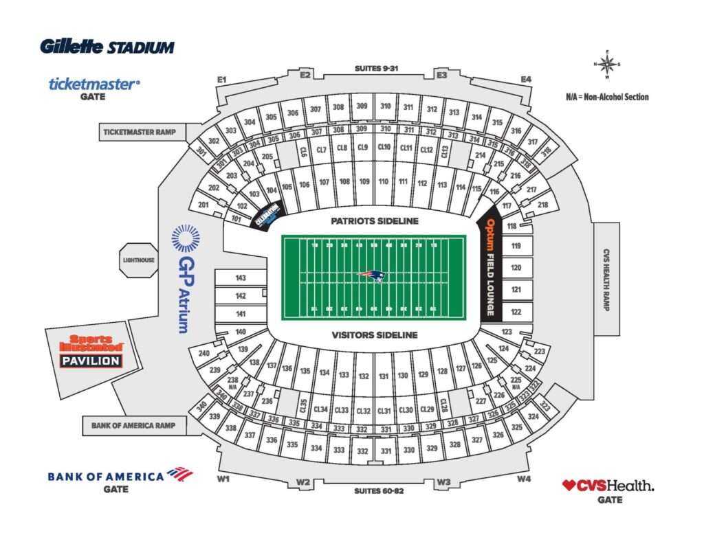 Gillette stadium seating chart