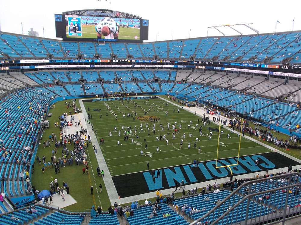 View of the field at Bank of America Stadium, Charlotte.