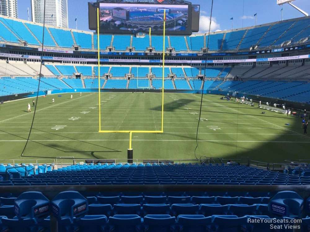 View of the field from Section 101 at Bank of America Stadium, Charlotte.