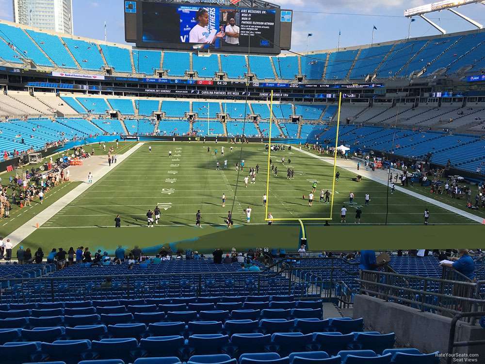 View of the field from Section 202 at Bank of America Stadium, Charlotte.