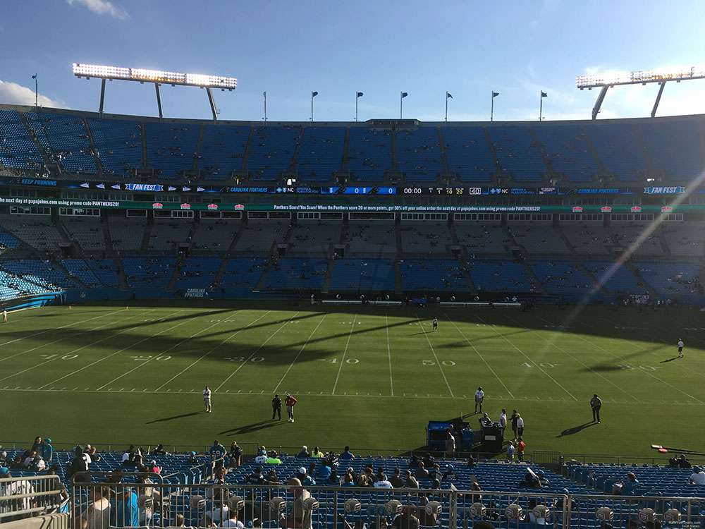 View of the field from Section 316 at Bank of America Stadium, Charlotte.