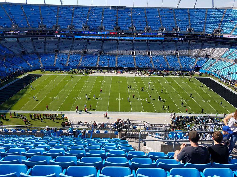 View of the field from Section 515 at Bank of America Stadium, Charlotte.