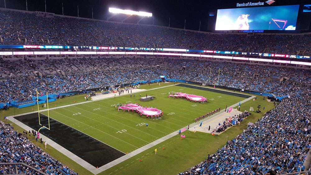 View of the field from Section 522 at Bank of America Stadium, Charlotte.