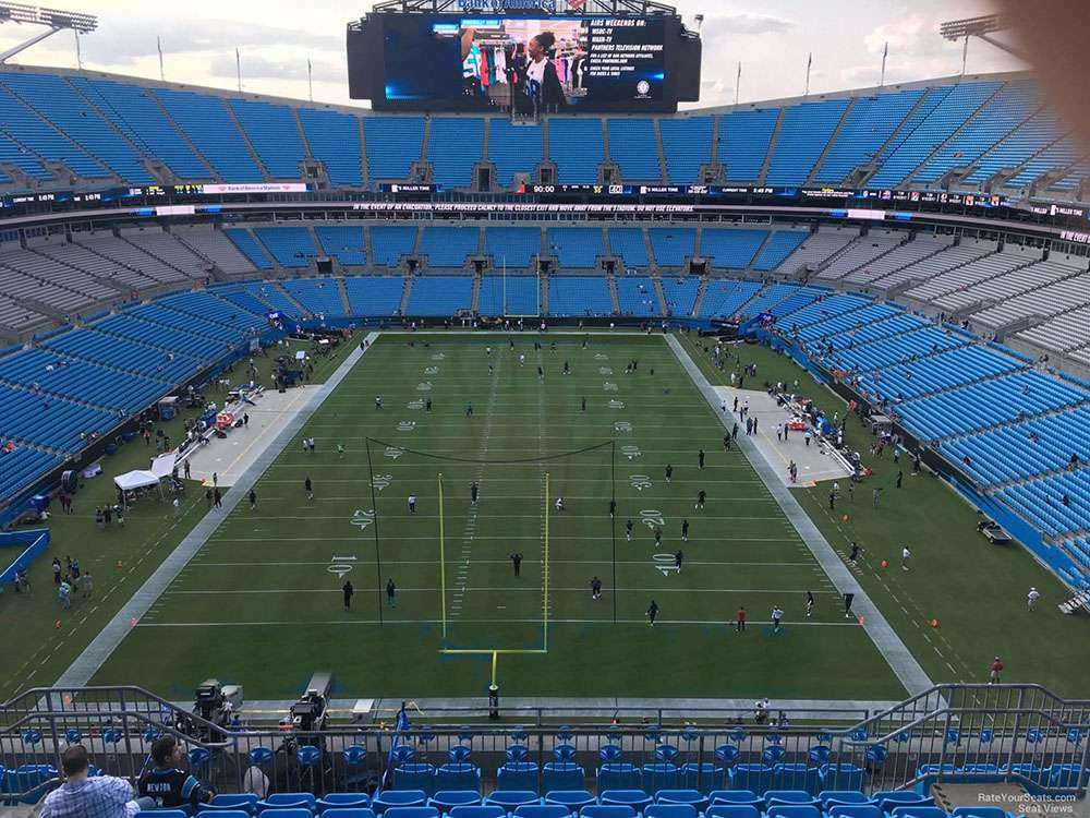 View of the field from Section 528 at Bank of America Stadium, Charlotte.