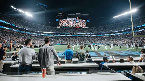 View of the field from The Gallery club at Bank of America Stadium, Charlotte.