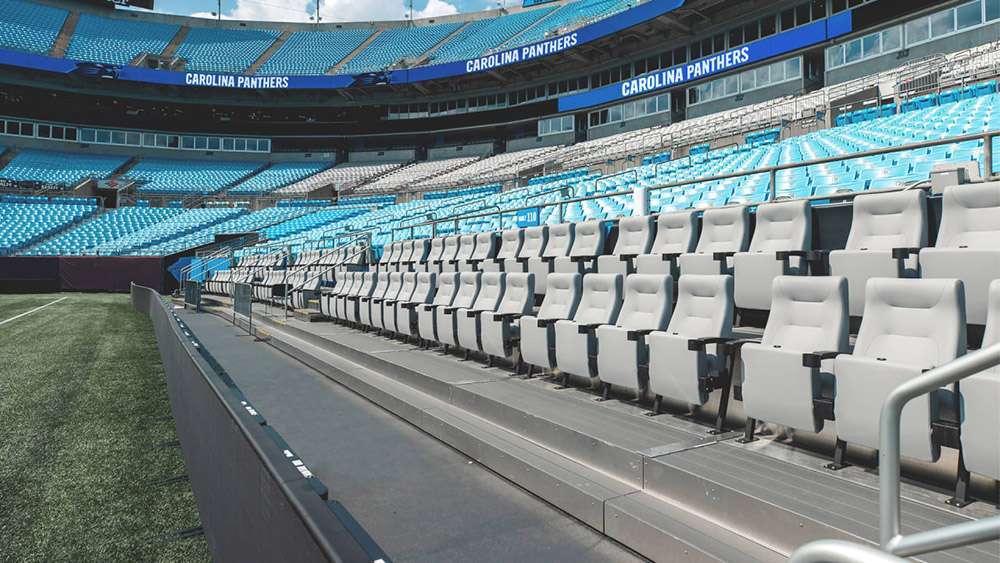 Luxury field seating for members of The Vault Club at Bank of America Stadium, Charlotte.