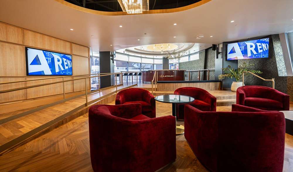 Luxury seating inside the Lexus Club at Crypto.com Arena, Los Angeles.