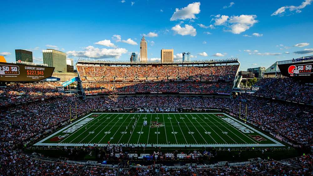 A packed house at Huntington Bank Field, Cleveland.