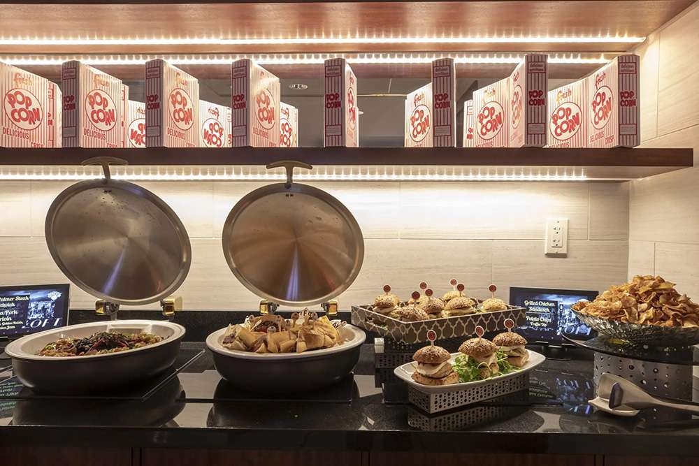 Premium catering in a Hub Loft at Madison Square Garden, New York City.