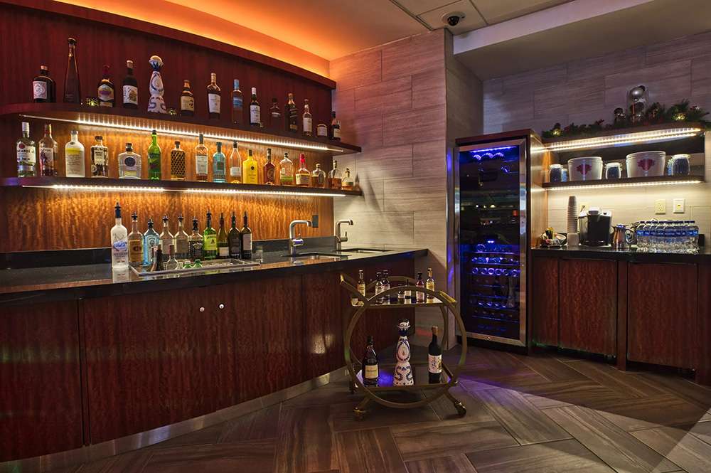 Private bar in a Hub Loft space at Madison Square Garden, New York City.