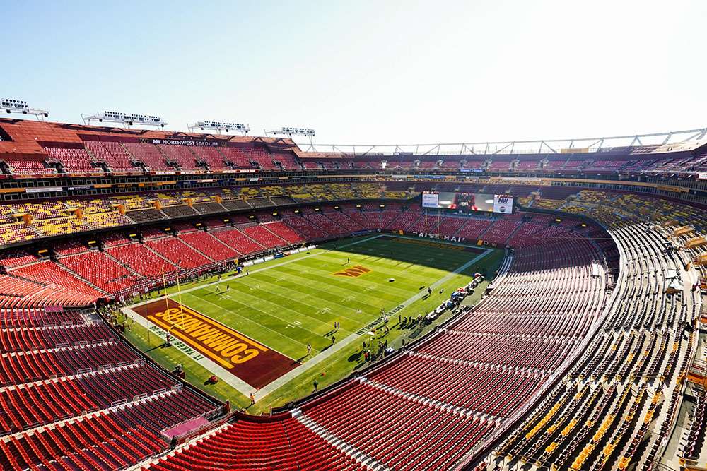 View of the empty Northwest Stadium from the upper level.