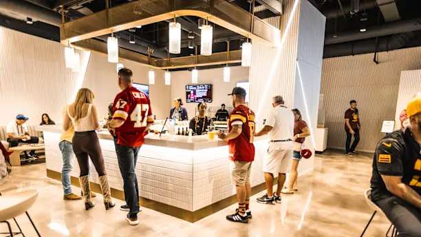 A bar inside the Tunnel Club at Northwest Stadium, Landover.