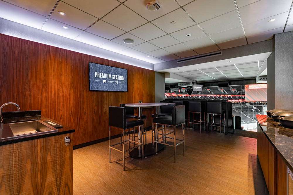 Inside a Hyundai Luxury Suite at Wells Fargo Center, Philadelphia.