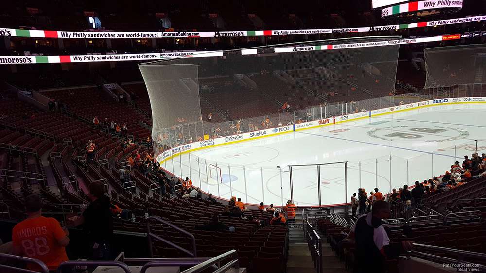 View from Club Level section CB22 for a hockey game at Wells Fargo Center, Philadelphia