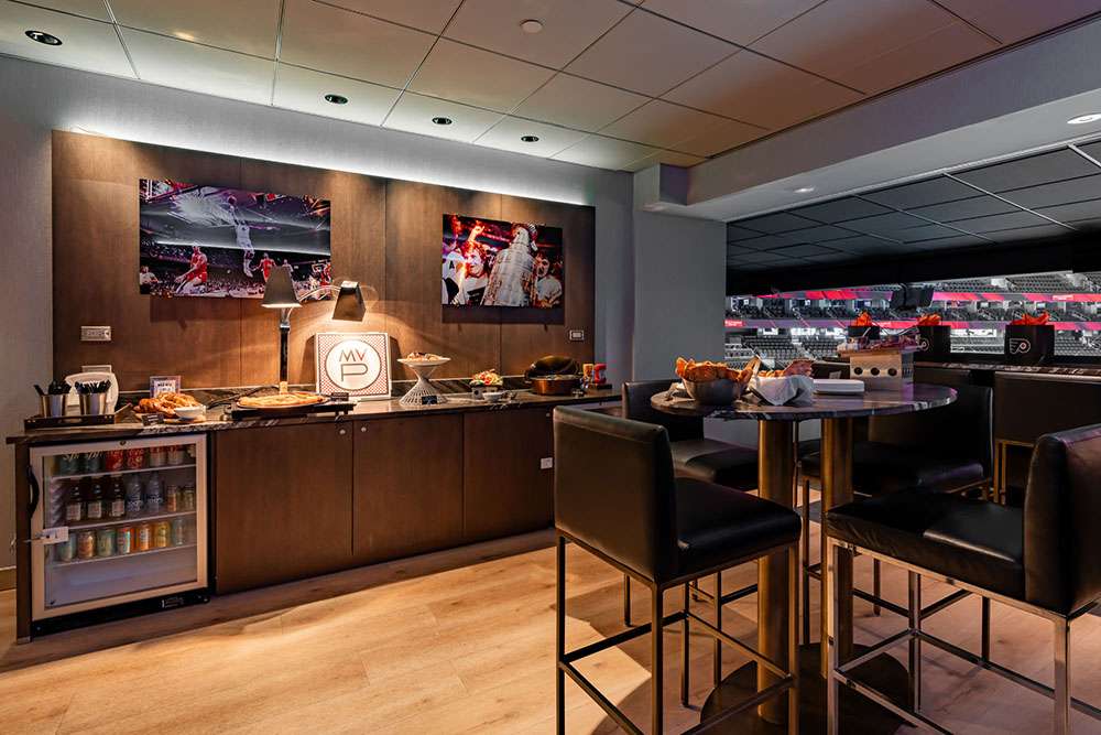 Interior of a Club Suite at Wells Fargo Center, Philadelphia.