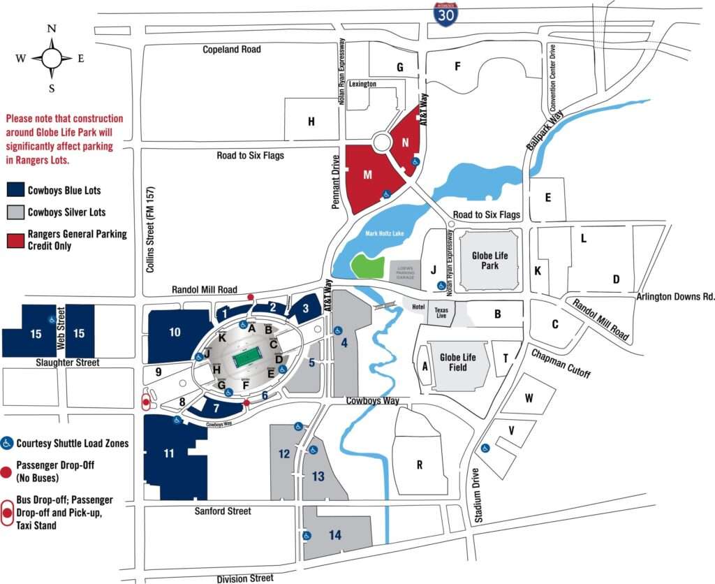 parking map att stadium