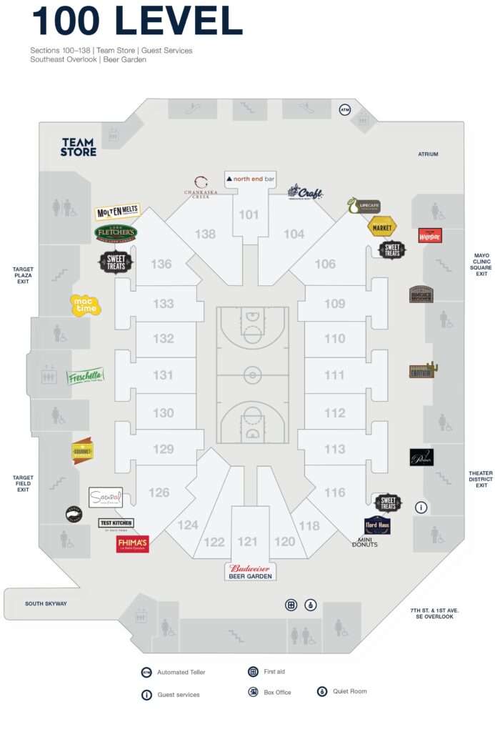 100 level seating target center