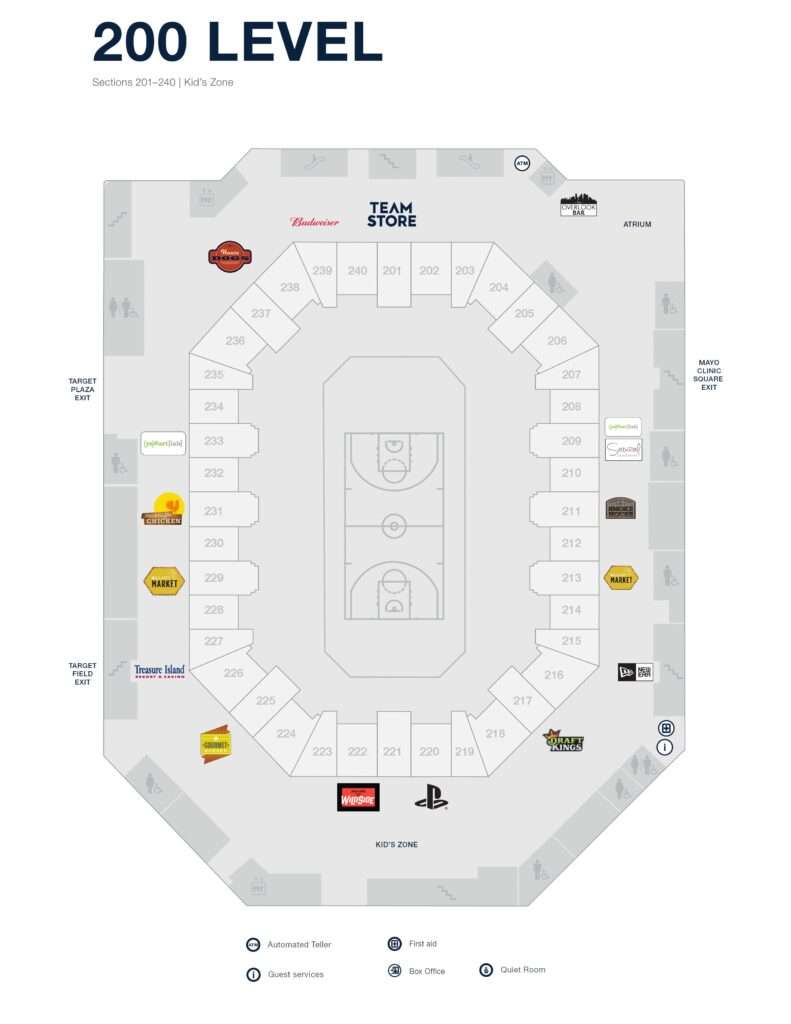 200 level seating target center