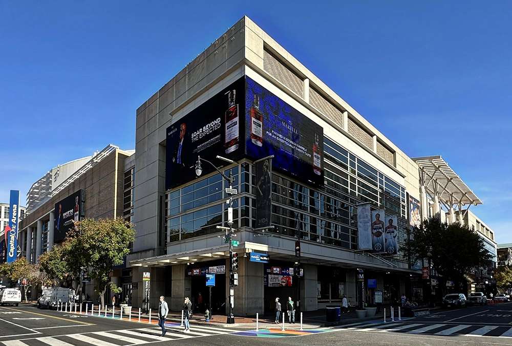 The exterior of Capital One Arena, Washington D.C.