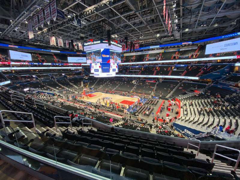 View of the court from Club Level Suite 216 at Capital One Arena, Washington D.C.