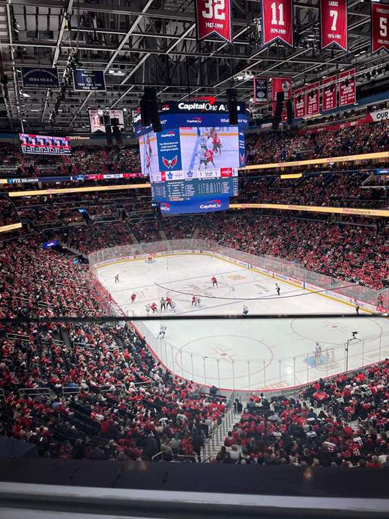 View of the ice from Lexus Level Suite 314 at Capital One Arena, Washington D.C.