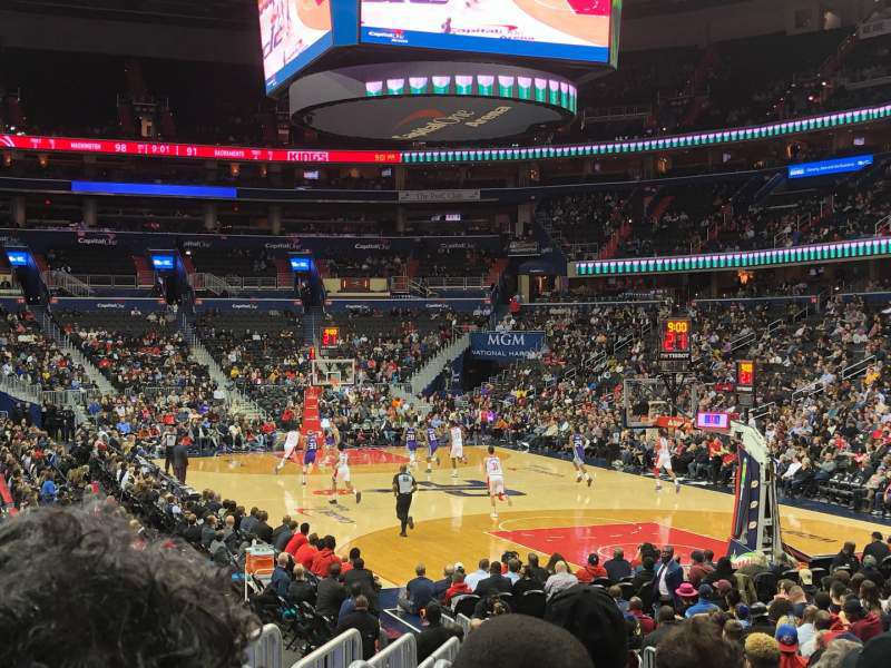 View of the court from section 104 at Capital One Arena, Washington D.C.