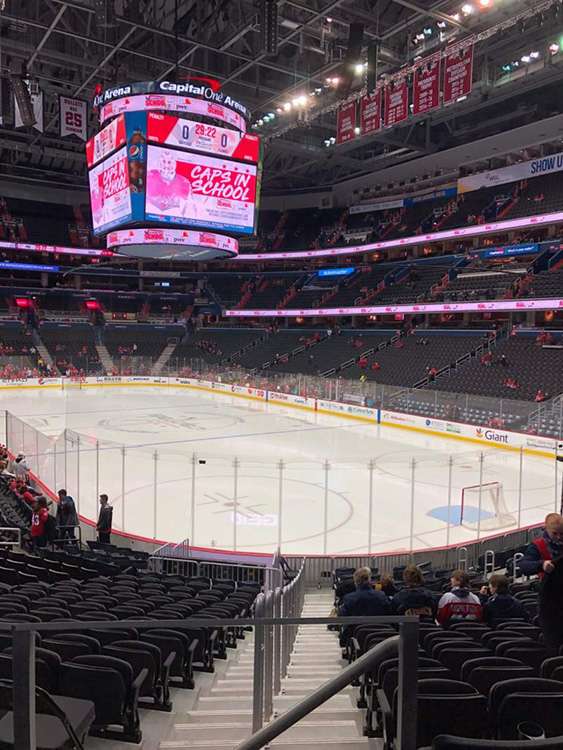 View of the ice from section 104 at Capital One Arena, Washington D.C.