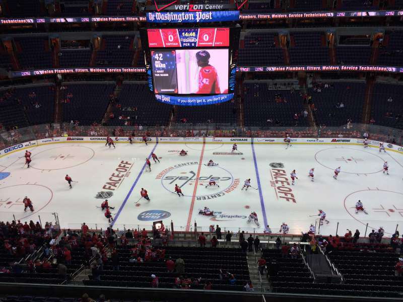 View of the ice from section 400 at Capital One Arena, Washington D.C.