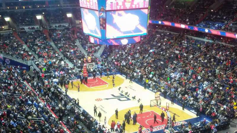 View of the court from section 406 at Capital One Arena, Washington D.C.