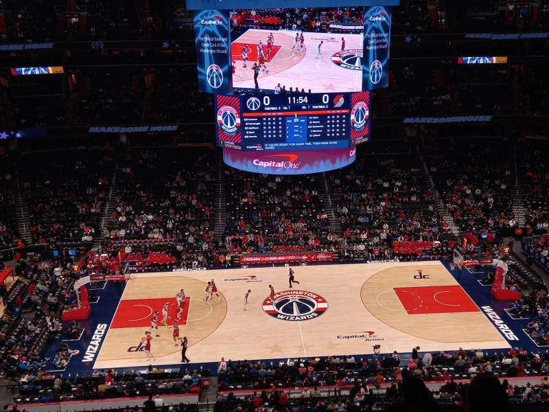 View of the court from section 417 at Capital One Arena, Washington D.C.