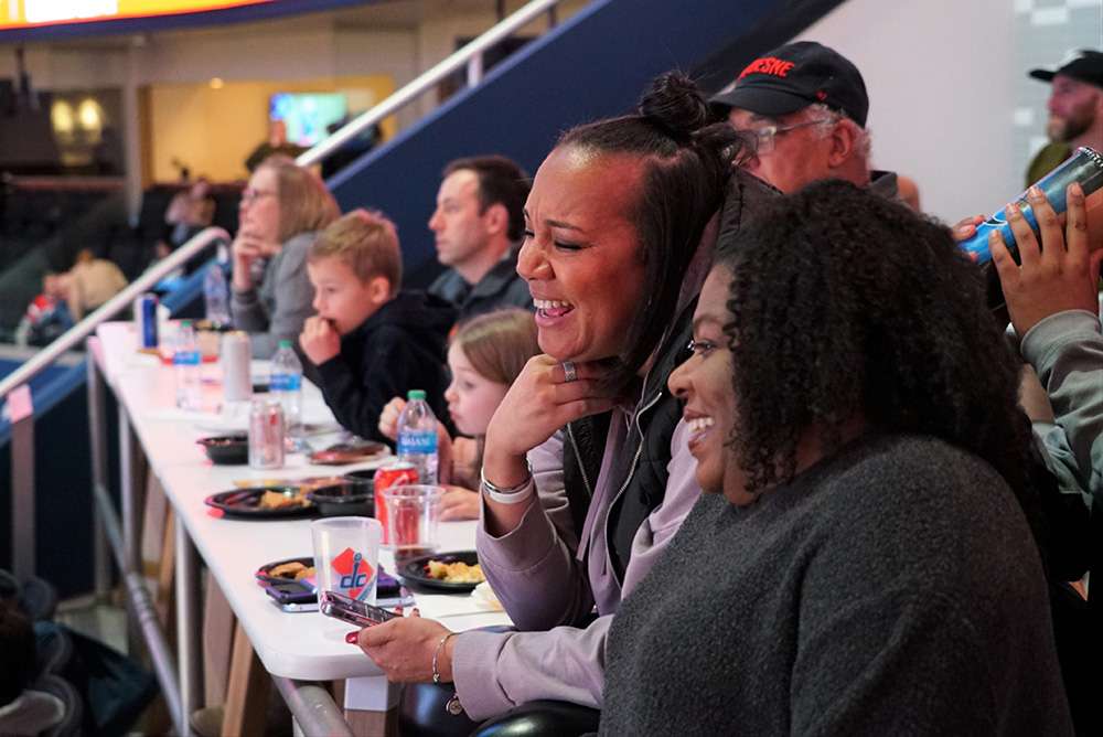 Fans enjoying the game from one of the luxury suites at Capital One Arena, Washington D.C.