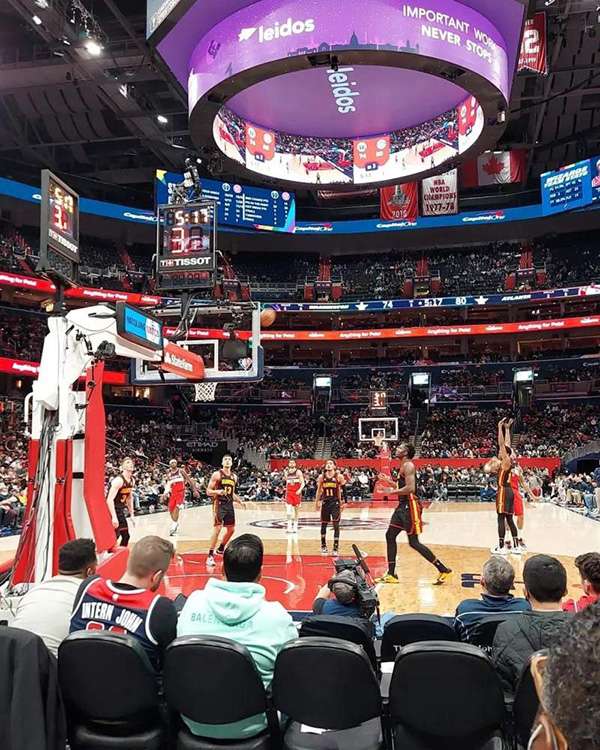 View of the court from the Gold West section at Capital One Arena, Washington D.C.