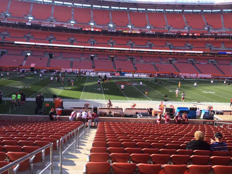 View of the field from section 108 at Huntington Bank Field, Cleveland.