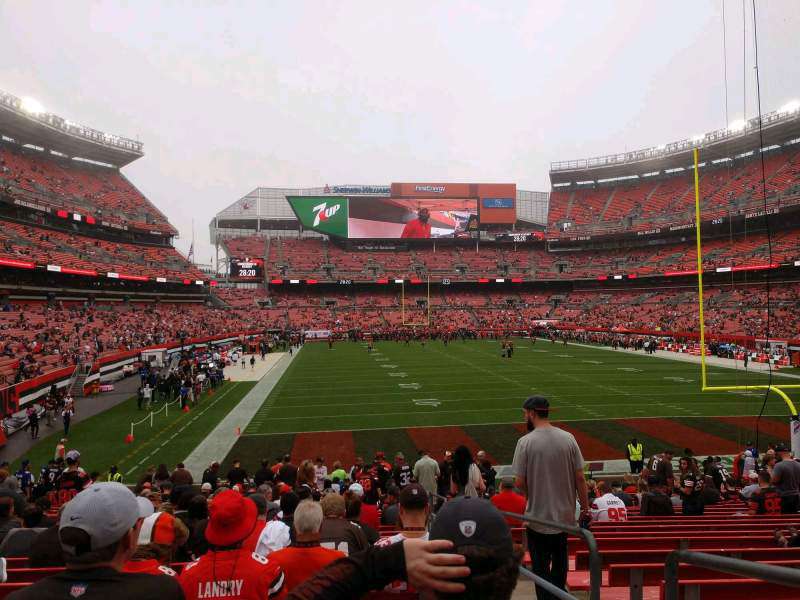 View of the field from section 118 at Huntington Bank Field, Cleveland.