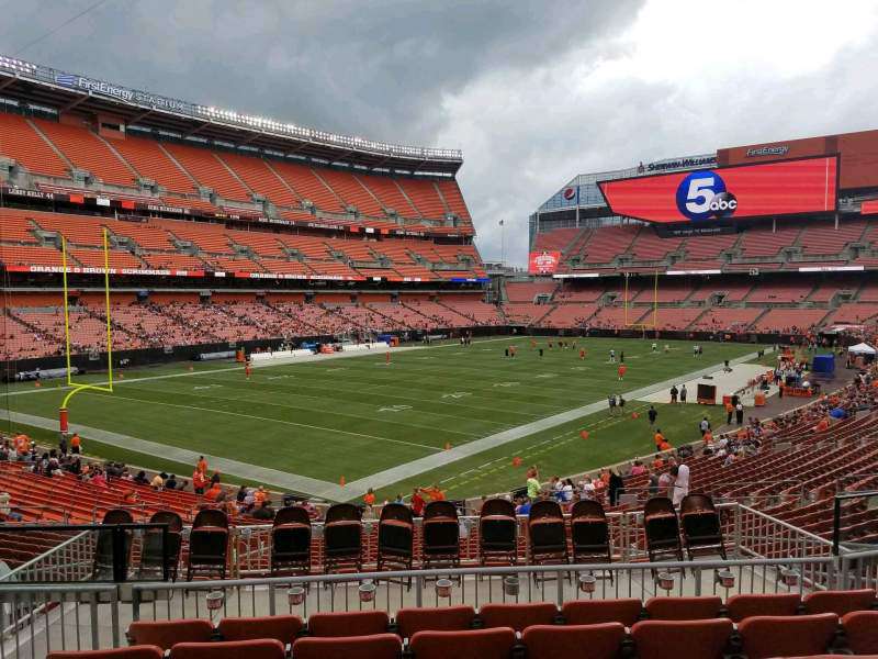 View of the field from section 125 at Huntington Bank Field, Cleveland.