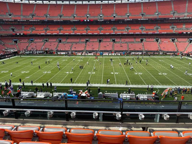 View of the field from section 309 at Huntington Bank Field, Cleveland.